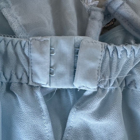 Elegant Lace Trimmed Nightgown Light Blue girly glam, playful intimate wear - Picture 7 of 11